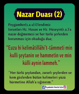 Nazar Duası: Okunuşu ve Faydaları Hakkında Bilgi